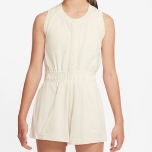 NWT Nike Girls Jersey Romper - Coconut Milk/ White GirlsXL